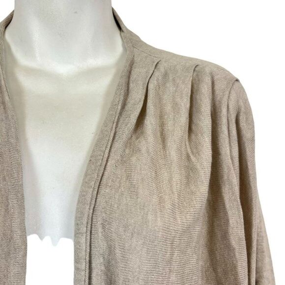 Express Womens Beige Taupe Open Cardigan Thin Long Sleeve Sweater Cotton NWT XS - Picture 2 of 16
